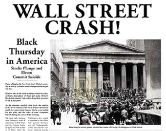 october 29 - stock market on wall street crashes
